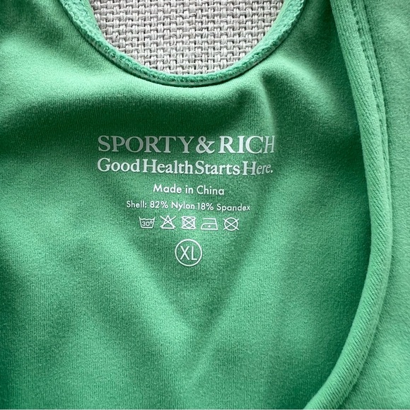 SPORTY & RICH 2-Piece Green Bonded Sport Bra and Skort Set - Picture 13 of 16